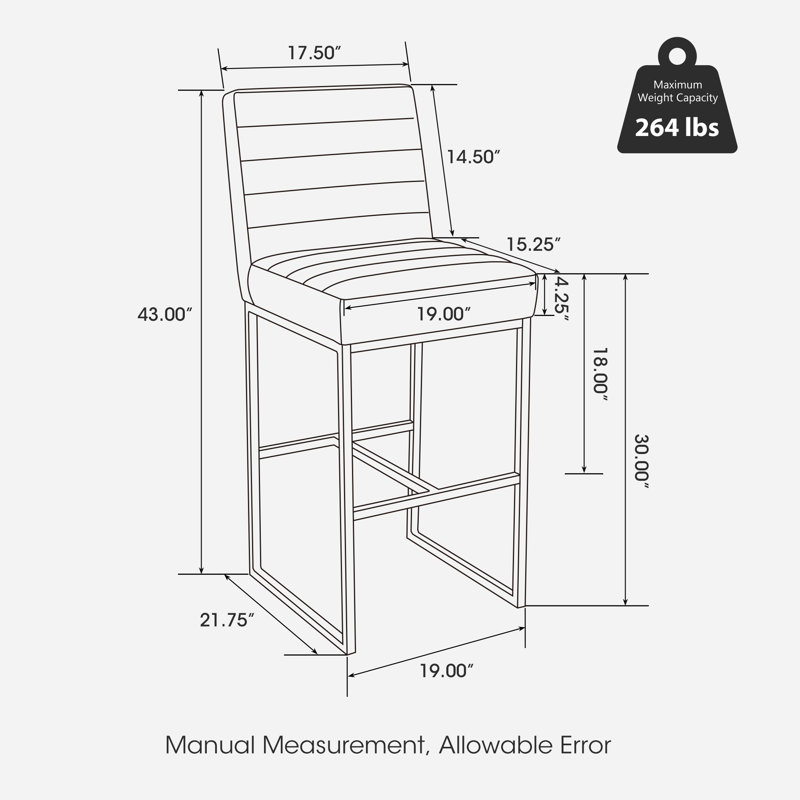 Tabouret de bar industriel moderne en cuir matelassé brun