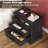 24 Inch Wide Farmhouse Nightstands With Charging Station, Dark Gray Nightstand With 3 Large Drawers, Rustic Wood End Table For Bedroom-978465485