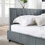 Cadre de lit double capitonné double, cadre de canapé-lit avec dossier et accoudoirs confortables, lit double pour chambre à coucher, salon, velours-566337918