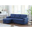 Lucca 84"W Blue Linen Reversible Sleeper Sectional Sofa With Storage Chaise-1251610503