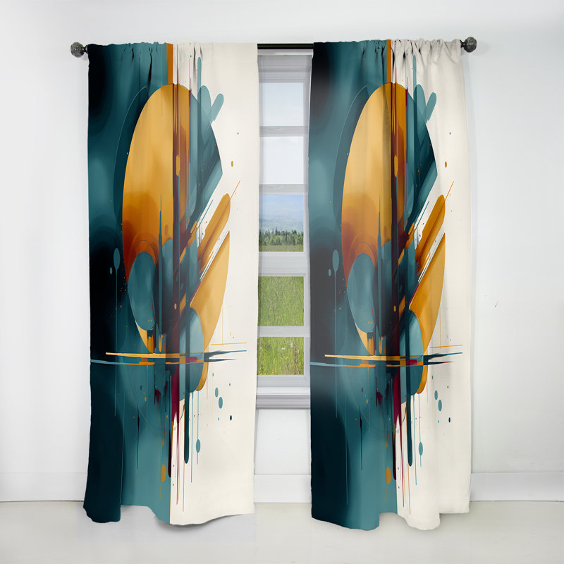 La géométrie de la lumière I - Rideau moderne - Velours obscurcissant - 1 panneau, L 52 po x L 120 po
