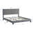 Gray King Size Upholstered Bed, Button Headboard, No Box Spring, Wood Slat Base, Easy Assembly Support Secure