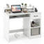 Bureau blanc avec station de charge et tablette réglable pour le bureau à domicile