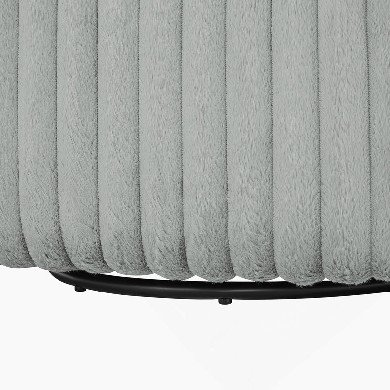 Fauteuil demi-tonneau pivotant ultra confortable avec un large tissu semblable à un cordon et des sièges de soutien, parfait pour se détendre et recevoir à la maison