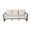 Table basse Three and Rectangular, coussins blanc laiteux, structure en aluminium, coussins et aluminium Home Element Essential