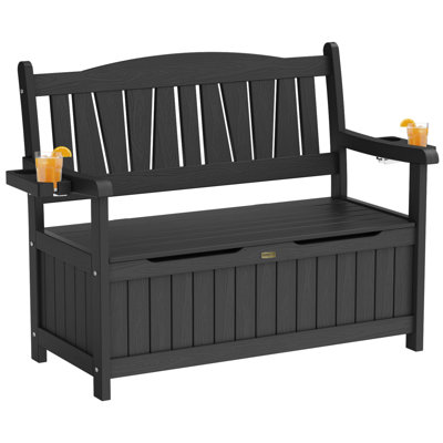 Storage Bench Deck Box For Patio Furniture, Front Porch Decor And Outdoor Seating – Perfect To Store Garden Tools
