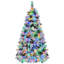 Arbre de Noël pré-éclairé enneigé avec pommes de pin, arbre de Noël artificiel avec 170 branches-1577135440
