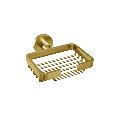 Summit Wall-Mounted Soap Basket - Brushed Gold, Premium Brass Construction, Installation Hardware Included