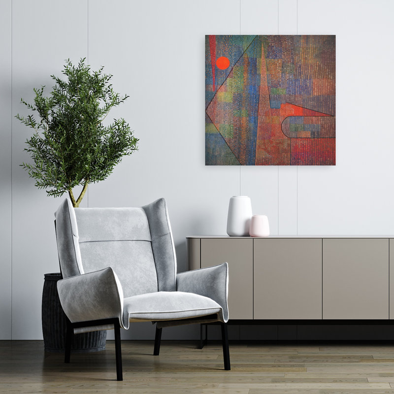 Ad Parnassum Abstract Classic Geometric Wall Art Print by Paul Klee - Wrapped Canvas Print, 81.28cm H x 81.28cm W