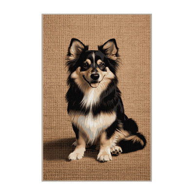 Washable Norwegian Buhund Dogs Area Rug