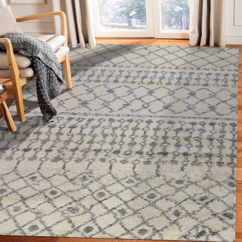 Tapis ivoire / gris Frieso, Rectangle 8 pi 3 po x 11 pi 6 po