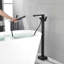 Robinet de baignoire autoportant noir mat - Robinet de salle de bain en laiton à fixation au sol avec poignée, poignée simple | Idée de cadeau
