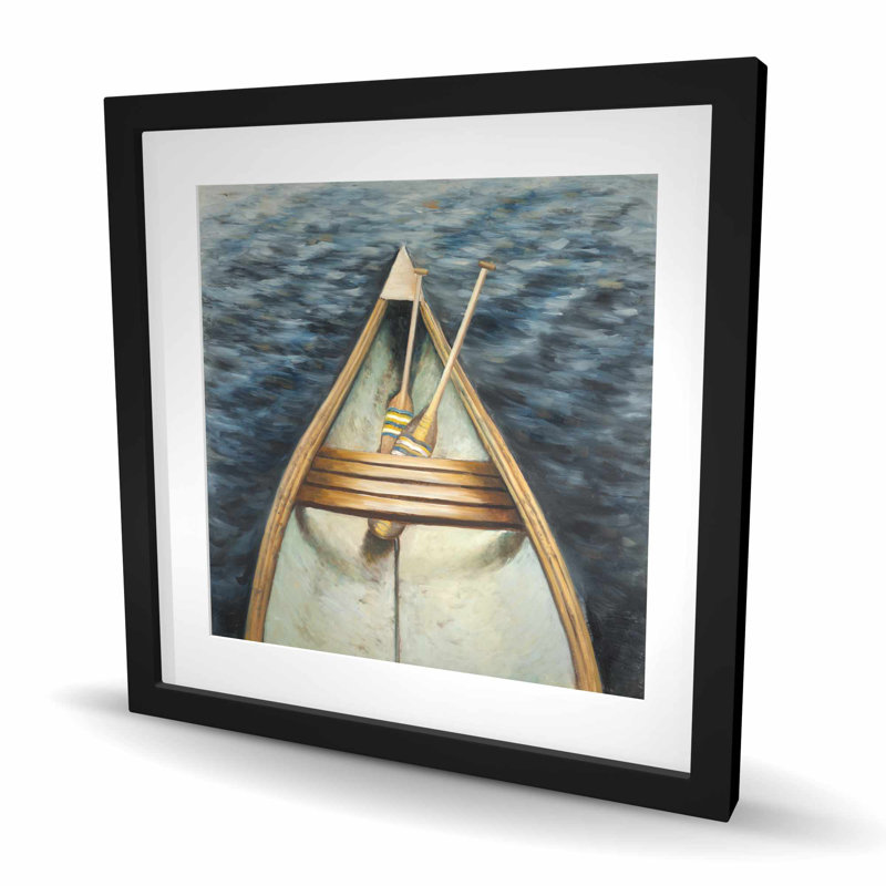 Canoeing on the Lake - Bathroom Boat, reproduction encadrée