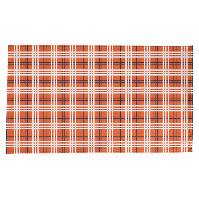 Nappe en mélange de coton à carreaux, Orange / bleu / blanc