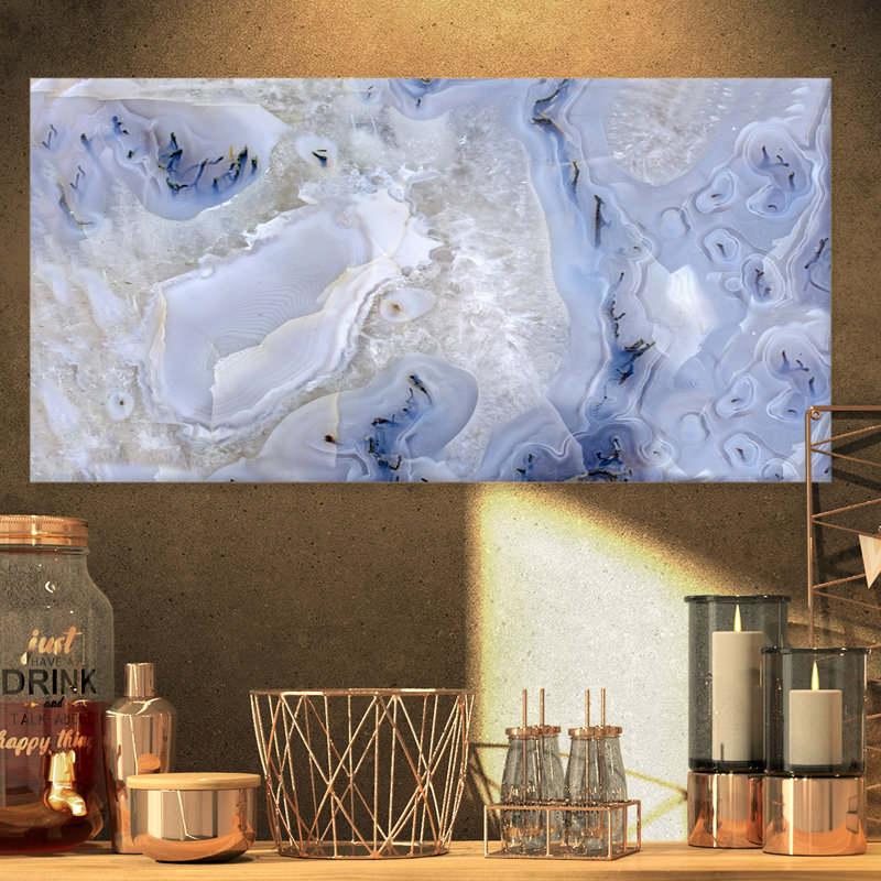 Agate Stone - impression abstraite, H 28 x l 60 po x P 1 po, Toile tendue