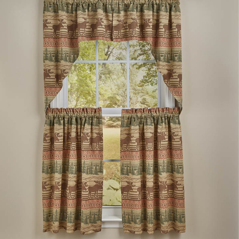 Moose Jacquard Tiers , 72"W x 36" L, Brown