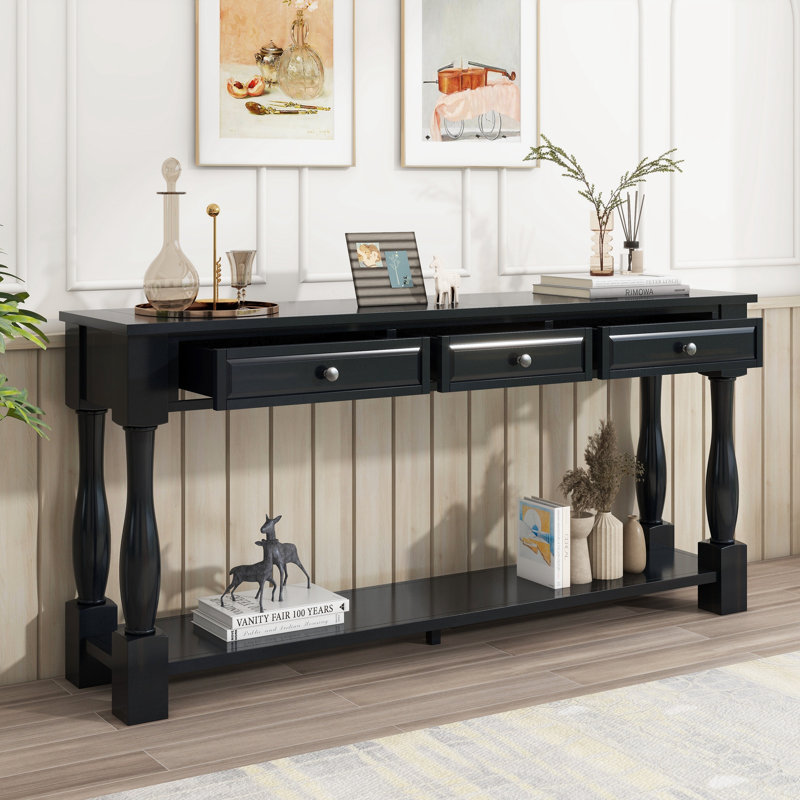 Console de rangement élégante en bois massif de style méditerranéen, entrée et salon polyvalents