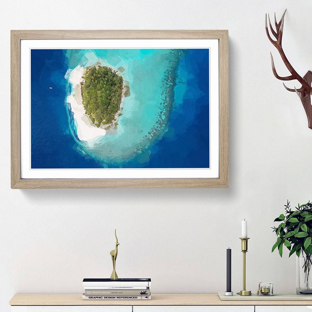 Baa Atoll in the Maldives in Abstract - Picture Frame Graphic Art Print