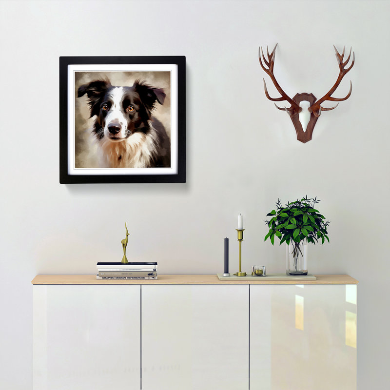 Single Picture Frame Print on Wood, Black