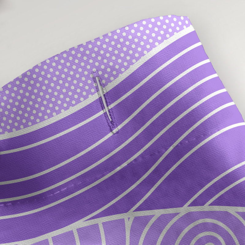 Rideau de douche simple à vagues dessiné à la main Classic, Mauve