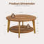 Table basse 31,5 po à 2 niveaux avec tablette de rangement, bois massif et panneau de fibres à densité moyenne, conception minimaliste moderne et robuste, facile à assembler