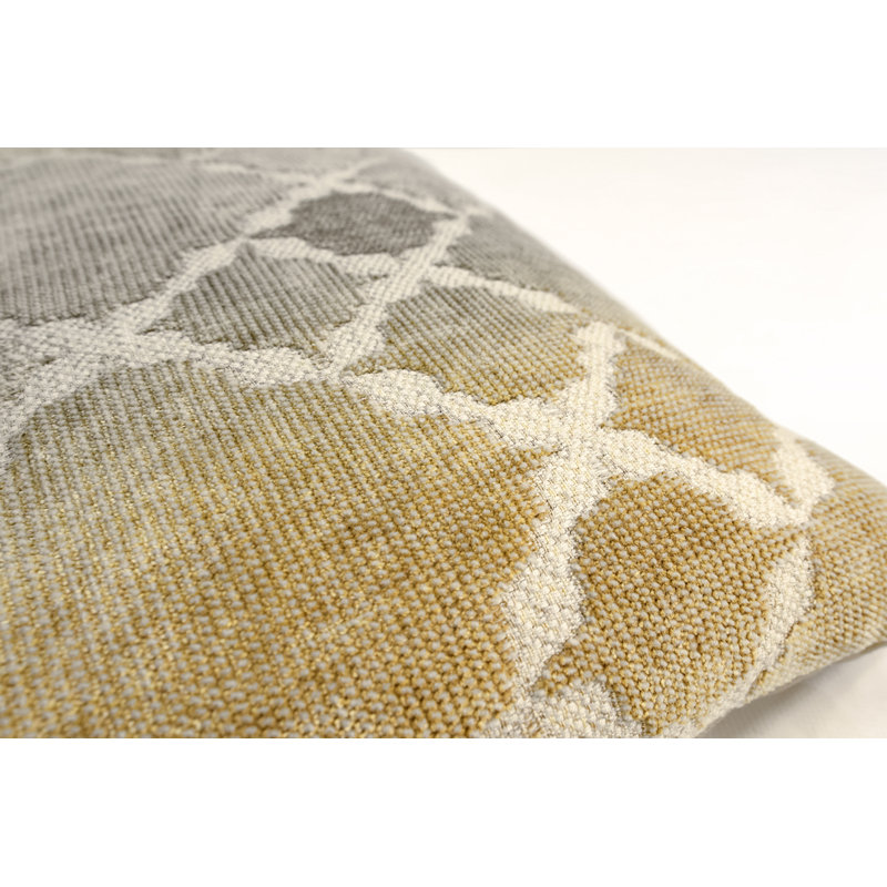 Trellis Square Woven Jacquard Pillow, 22"H x 22"W, Maize