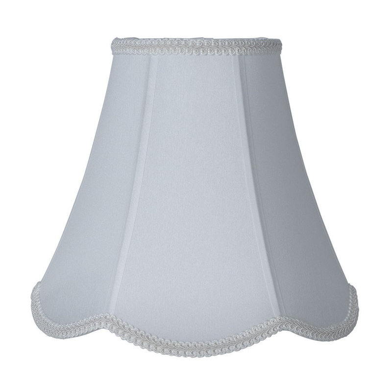 Abat-jour cloche en soie / shantung H 10 po x l 12 po (araignée), Blanc cassé