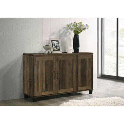 Shoe Cabinet, 3-Door Cabinet, Dark Dusty Oak Cabinet
