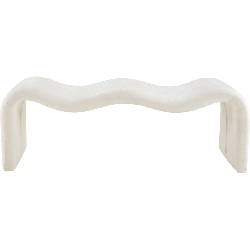 Banc en tissu Monifa Chenille, Tissu chenille crème