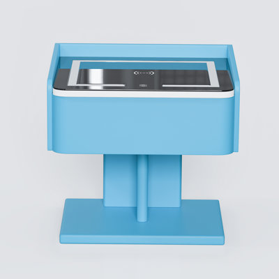Table de chevet intelligente avec éclairage 3 couleurs, chargement sans fil, haut-parleurs USB et Bluetooth