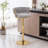 Upholstered Bar Stool Set Of 4, Velvet Swivel Barstools, Height Adjustable Counter Stools With Woven Backrest-1207284072