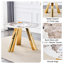 Table ronde en pierre brûlante blanche de 42 pouces avec pieds dorés et structures de luxe en bois fritté de 42 po pour les maisons artistiques