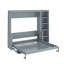 Grey Queen Bed With Integrated Desk And Shelf Compartments, Pine , Easy Fold For Space Utilization, No Box Spring Book Storage Materials, Space Design, Multiple Options-622984181-622984138