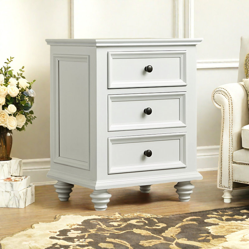Armoire de rangement pour chambre à coucher, Blanc, H 25,59 po x l 17,72 po x P 16,54 po