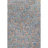 Campbell Hand-Tufted Geometric Indoor/Outdoor Rug Blue/Teal/Orange
