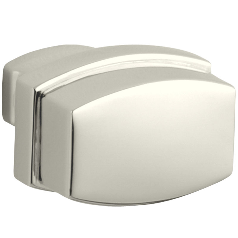 Bancroft 1 1/4" Length Rectangle Knob, Nickel poli éclatant