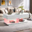 Table basse moderne extensible 41,3 po - 76,7 po avec éclairage DEL et rangement caché Varlix - Finition ultrabrillante-1183209923