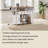 46.5'' Farmhouse Style Rolling Kitchen Island With Beaded Pendant, Electrical Outlet, With Folding Blade For Kitchen, Dining Room-675697106