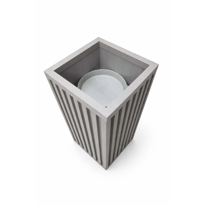 Square Grove Column Planter - Medium, Brown Gray