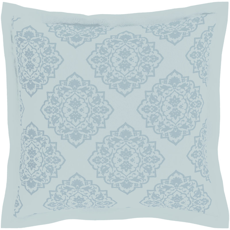 Anniston Linen Blend Damask Sham Set, Euro, Blue