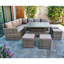 Rosen 11 Seater Corner Sofa Cube Set With Lift-Up Dining Table With Raincover Grey