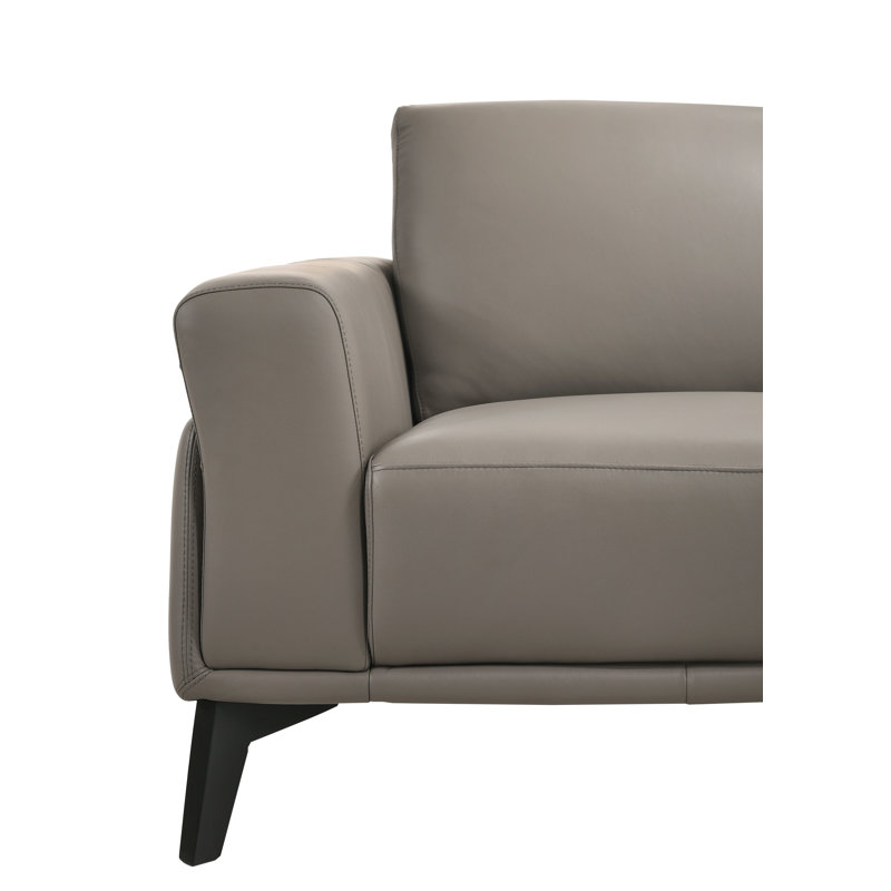 Canapé et chaise longue en cuir véritable de 103 po Karras, Faisant face à la gauche