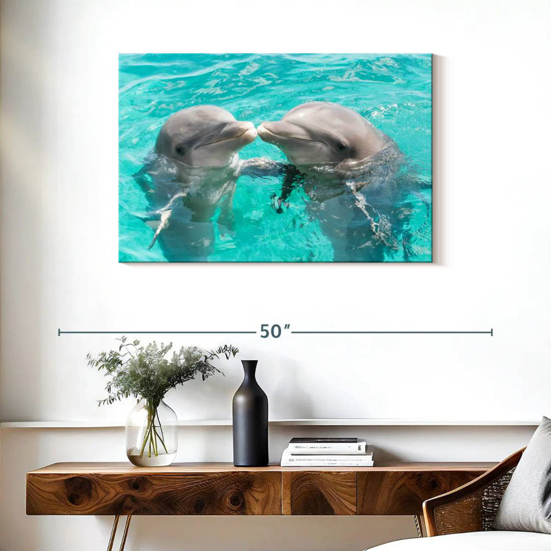 Dauphins s'embrassant, H 24 po x l 36 po
