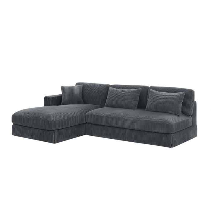 Wade Logan® Austeja 2 - Piece Upholstered Sectional & Reviews | Wayfair