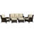 Grano Wicker 5 - Person Patio Conversation Set with Cushions-1801472097-1801472100