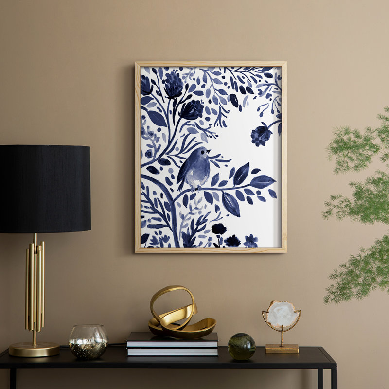 Indigo Song I, reproduction encadrée - bois massif