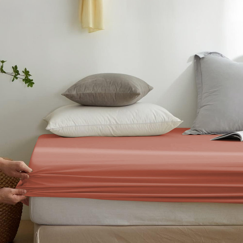 Super Soft Microfiber Deep Pocket Fitted Sheet, Single (3'), Peach
