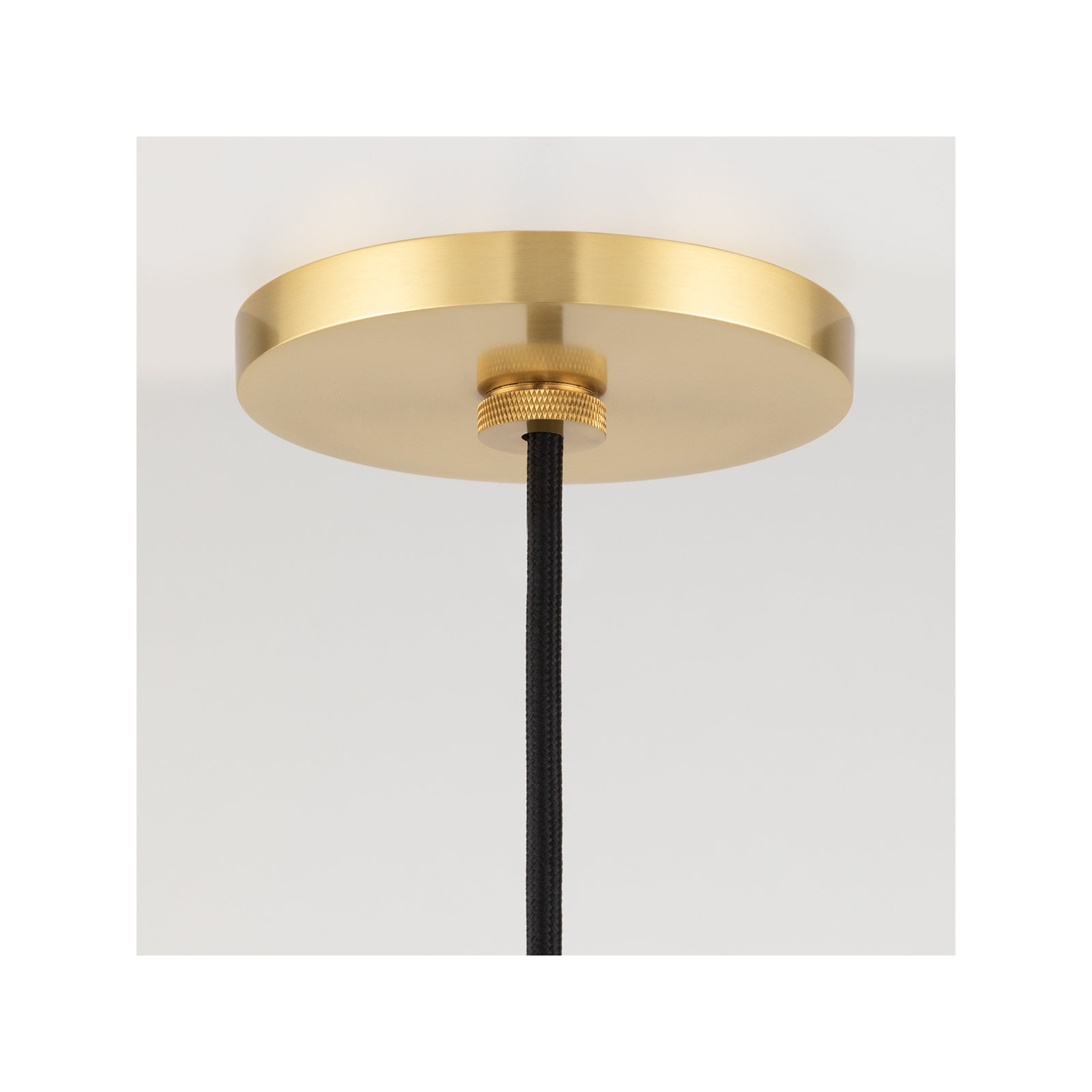 Luna Single Light Glass Steel Pendant, Aged Brass