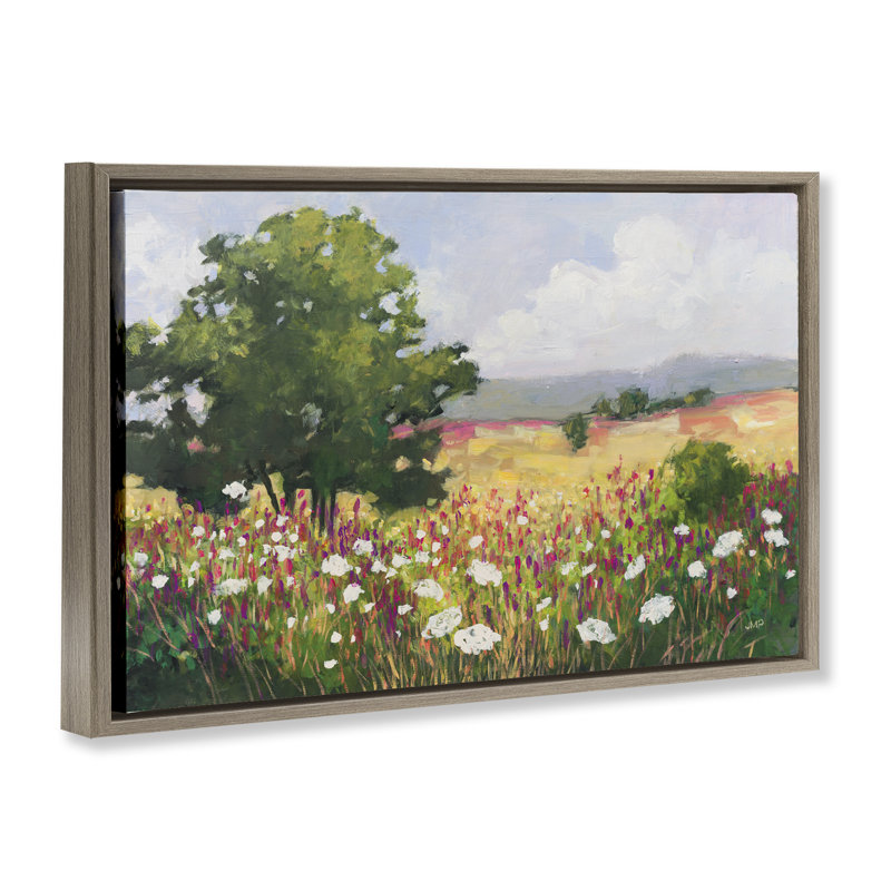Cadre flottant Blooming Horizon, conçu par Julia Purinton, Cadre flottant orme Montalcino, H 17 po x l 25 po