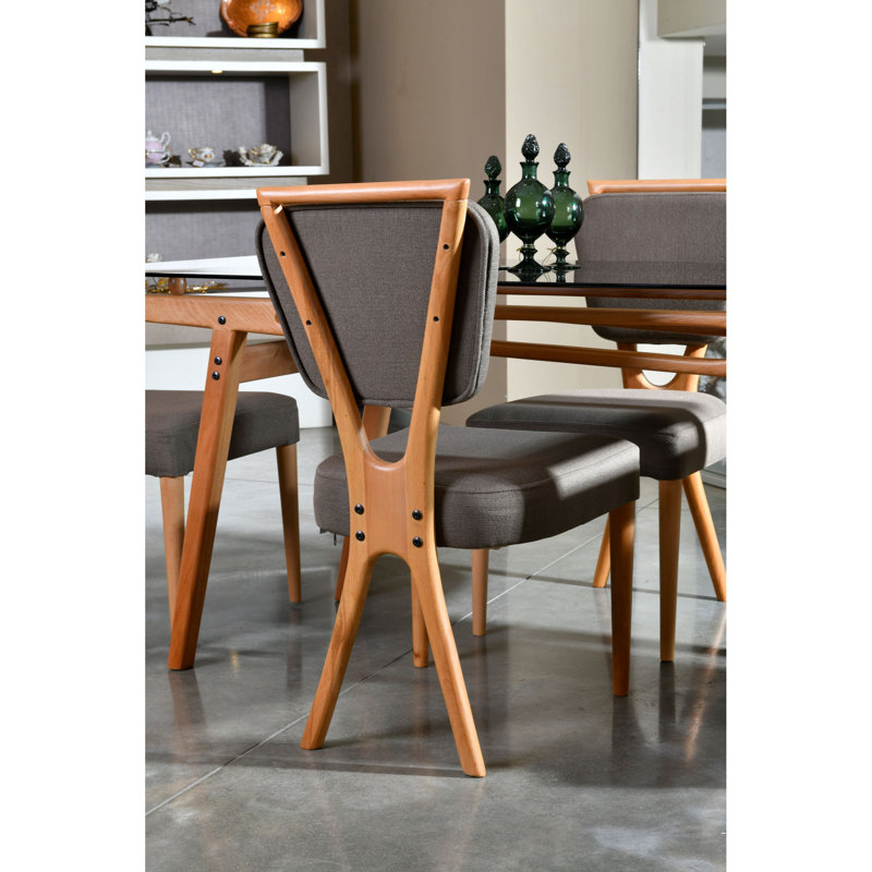Ensemble repas pour quatre personnes, Noyer / anthracite